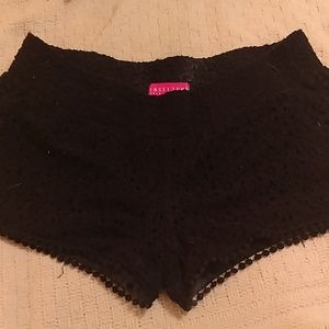 Black lace shorts